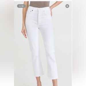 Agolde | white Riley cropped jeans
